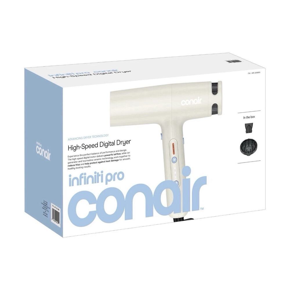 Conair Infiniti Pro High-Speed Digital Dryer Beige Ionic Diffuser & Attachment